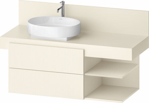 Dulap baza Duravit Balcoon 120x57cm  doua sertare cu inchidere lenta  orientare stanga  ivory mat