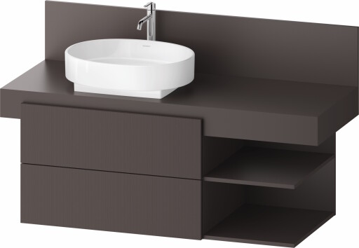 Dulap baza Duravit Balcoon 120x57cm  doua sertare cu inchidere lenta  orientare stanga  maro mat
