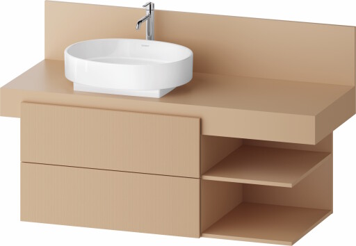 Dulap baza Duravit Balcoon 120x57cm  doua sertare cu inchidere lenta  orientare stanga  terraccino mat