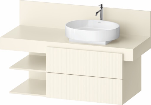 Dulap baza Duravit Balcoon 120x57cm  doua sertare cu inchidere lenta  orientare dreapta  ivory mat