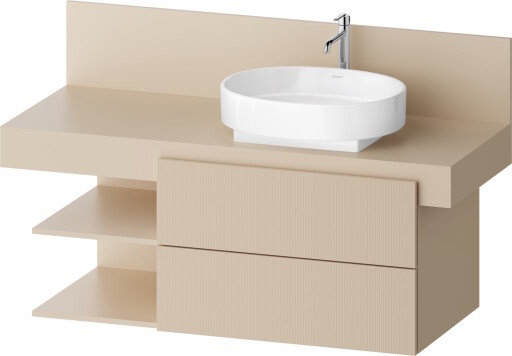 Dulap baza Duravit Balcoon 120x57cm  doua sertare cu inchidere lenta  orientare dreapta  sand beige mat