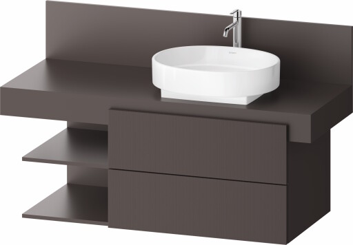 Dulap baza Duravit Balcoon 120x57cm  doua sertare cu inchidere lenta  orientare dreapta  maro mat