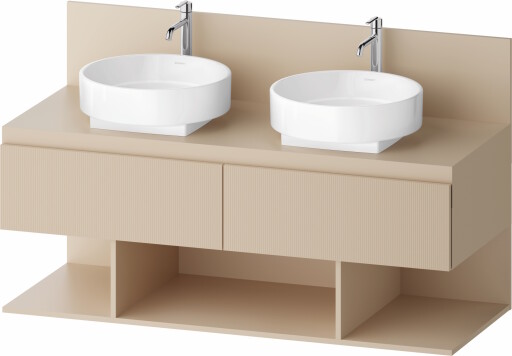 Dulap baza Duravit Balcoon 140x57cm  doua sertare cu inchidere lenta  sand beige mat