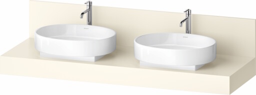 Consola pentru lavoar Duravit Balcoon Decor 160cm  cu doua decupaje  ivory mat