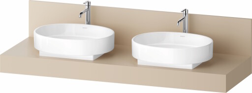 Consola pentru lavoar Duravit Balcoon Decor 160cm  cu doua decupaje  sand beige mat