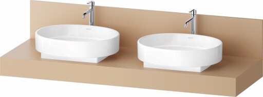 Consola pentru lavoar Duravit Balcoon Decor 160cm  cu doua decupaje  terraccino mat