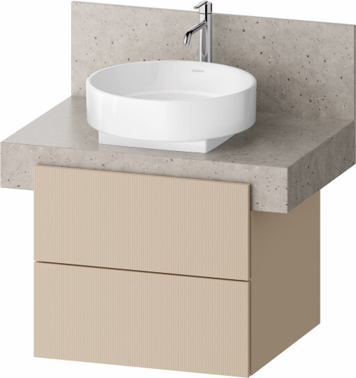 Dulap baza Duravit Balcoon 60x57cm pentru consola Mineral  doua sertare cu inchidere lenta  sand beige mat