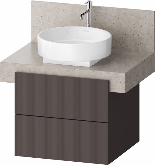 Dulap baza Duravit Balcoon 60x57cm pentru consola Mineral  doua sertare cu inchidere lenta  maro mat
