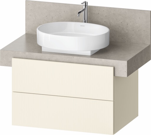 Dulap baza Duravit Balcoon 80x57cm pentru consola Mineral  doua sertare cu inchidere lenta  ivory mat