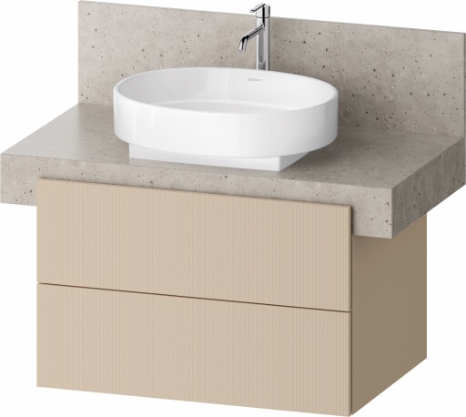 Dulap baza Duravit Balcoon 80x57cm pentru consola Mineral  doua sertare cu inchidere lenta  sand beige mat