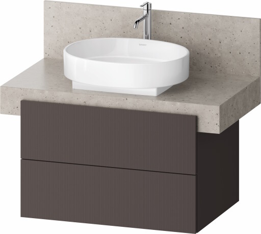Dulap baza Duravit Balcoon 80x57cm pentru consola Mineral  doua sertare cu inchidere lenta  maro mat