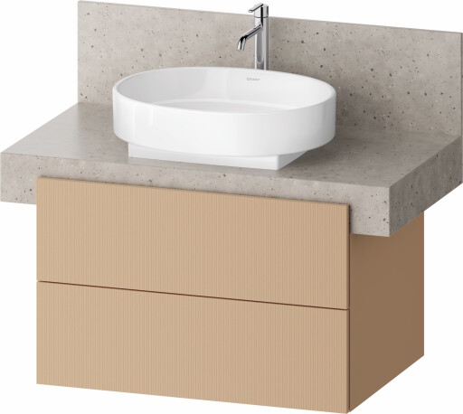 Dulap baza Duravit Balcoon 80x57cm pentru consola Mineral  doua sertare cu inchidere lenta  terraccino mat