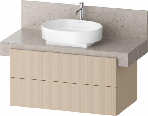 Dulap baza Duravit Balcoon 100x57cm pentru consola Mineral  doua sertare cu inchidere lenta  sand beige mat