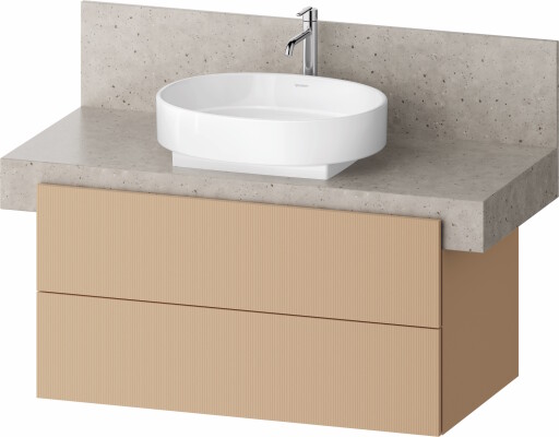 Dulap baza Duravit Balcoon 100x57cm pentru consola Mineral  doua sertare cu inchidere lenta  terraccino mat