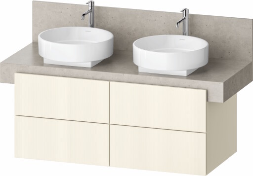Dulap baza Duravit Balcoon 120x57cm pentru consola Mineral  patru sertare cu inchidere lenta  ivory mat