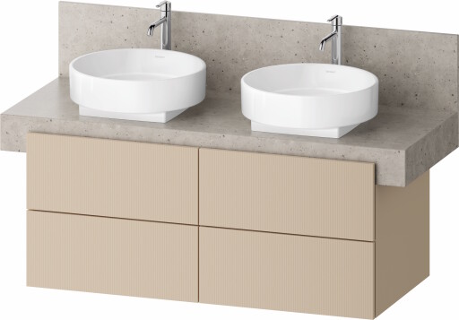 Dulap baza Duravit Balcoon 120x57cm pentru consola Mineral  patru sertare cu inchidere lenta  sand beige mat