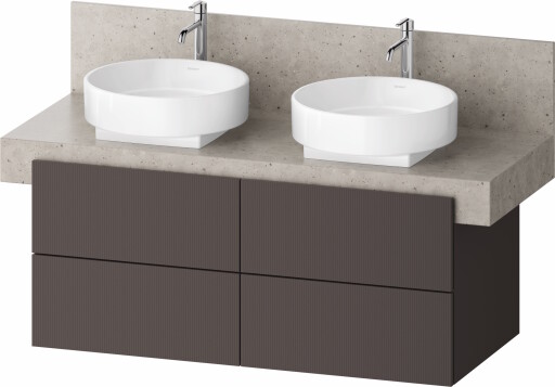Dulap baza Duravit Balcoon 120x57cm pentru consola Mineral  patru sertare cu inchidere lenta  maro mat