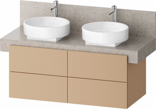 Dulap baza Duravit Balcoon 120x57cm pentru consola Mineral  patru sertare cu inchidere lenta  terraccino mat
