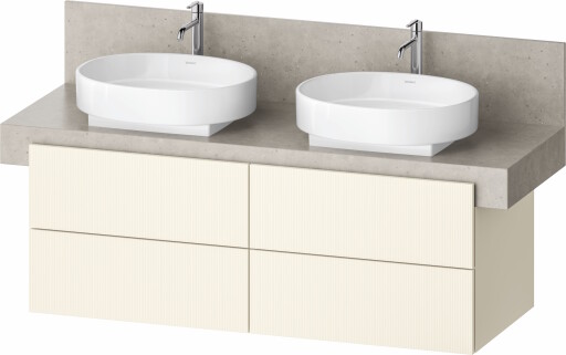 Dulap baza Duravit Balcoon 140x57cm pentru consola Mineral  patru sertare cu inchidere lenta  ivory mat