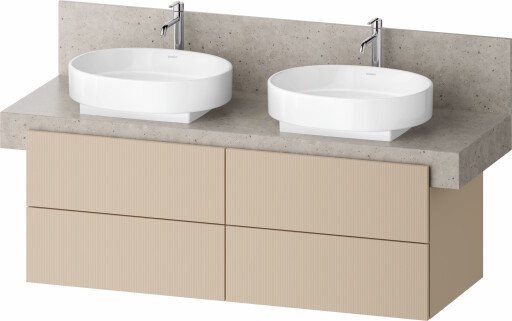 Dulap baza Duravit Balcoon 140x57cm pentru consola Mineral  patru sertare cu inchidere lenta  sand beige mat