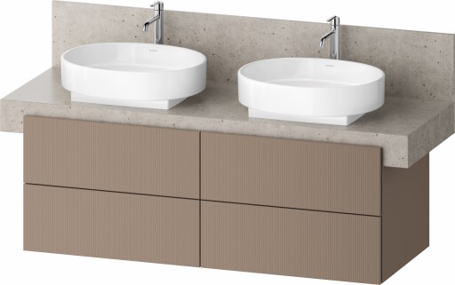 Dulap baza Duravit Balcoon 140x57cm pentru consola Mineral  patru sertare cu inchidere lenta  umbra mat