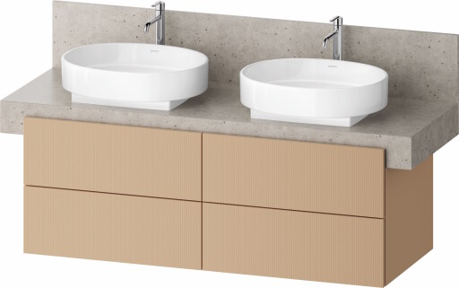 Dulap baza Duravit Balcoon 140x57cm pentru consola Mineral  patru sertare cu inchidere lenta  terraccino mat