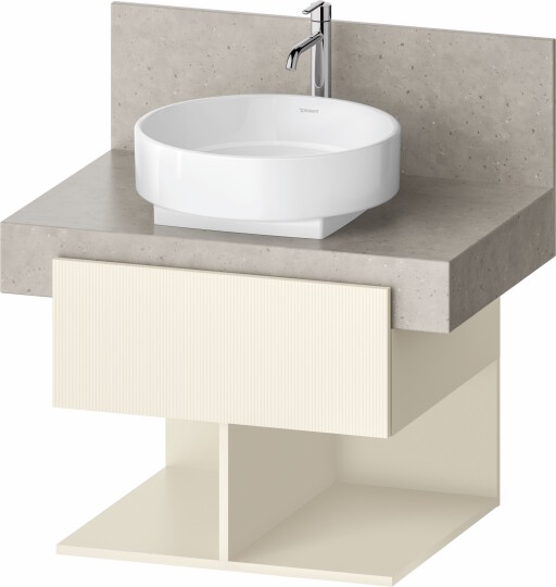 Dulap baza Duravit Balcoon 60x57cm pentru consola Mineral  un sertar cu inchidere lenta  ivory mat