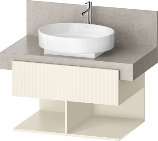Dulap baza Duravit Balcoon 80x57cm pentru consola Mineral  un sertar cu inchidere lenta  ivory mat