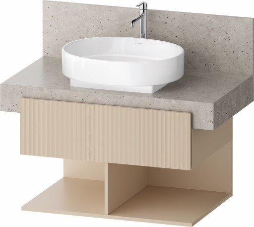 Dulap baza Duravit Balcoon 80x57cm pentru consola Mineral  un sertar cu inchidere lenta  sand beige mat