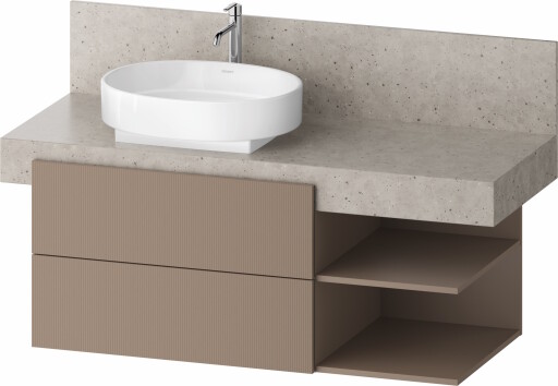 Dulap baza Duravit Balcoon 120x57cm pentru consola Mineral  doua sertare cu inchidere lenta  orientare stanga  umbra mat