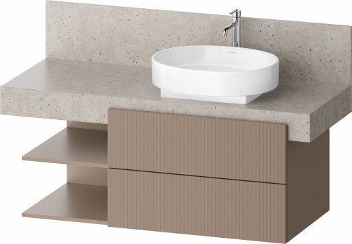 Dulap baza Duravit Balcoon 120x57cm pentru consola Mineral  doua sertare cu inchidere lenta  orientare dreapta  umbra mat
