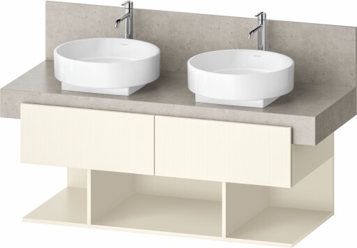 Dulap baza Duravit Balcoon 120x57cm pentru consola Mineral  doua sertare cu inchidere lenta  ivory mat