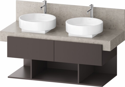 Dulap baza Duravit Balcoon 120x57cm pentru consola Mineral  doua sertare cu inchidere lenta  maro mat