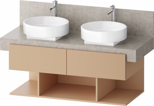 Dulap baza Duravit Balcoon 120x57cm pentru consola Mineral  doua sertare cu inchidere lenta  terraccino mat