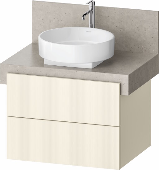 Dulap baza Duravit Balcoon 70x57cm pentru consola Mineral  doua sertare cu inchidere lenta  ivory mat