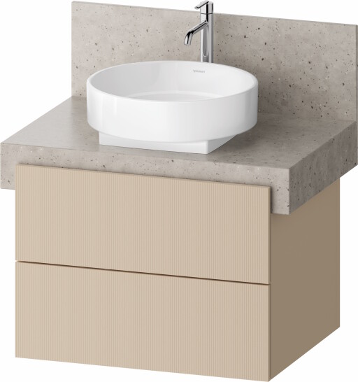 Dulap baza Duravit Balcoon 70x57cm pentru consola Mineral  doua sertare cu inchidere lenta  sand beige mat