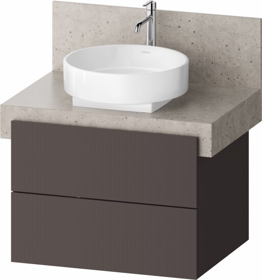 Dulap baza Duravit Balcoon 70x57cm pentru consola Mineral  doua sertare cu inchidere lenta  maro mat