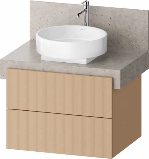 Dulap baza Duravit Balcoon 70x57cm pentru consola Mineral  doua sertare cu inchidere lenta  terraccino mat