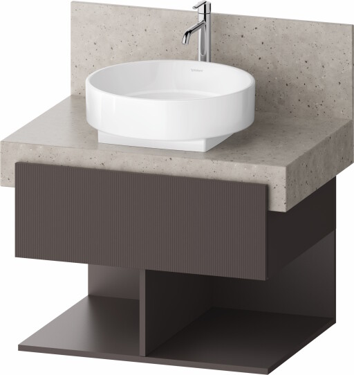 Dulap baza Duravit Balcoon 70x57cm pentru consola Mineral  un sertar cu inchidere lenta  maro mat