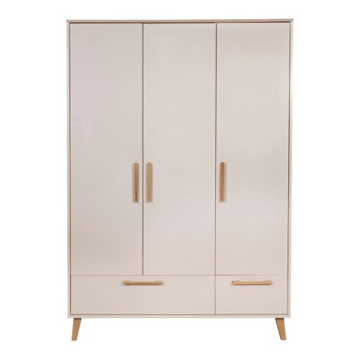 Șifonier de copii crem/în culoare naturală cu aspect de lemn de stejar 138x200x55 cm Jil – Roba
