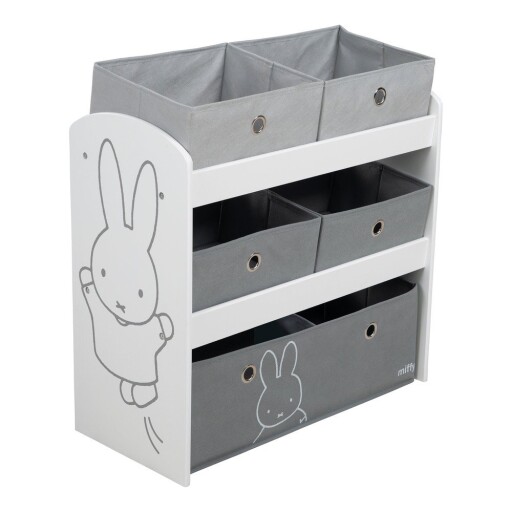 Organizator de jucării pentru copii alb/gri 63,5x29,5x60 cm Miffy – Roba