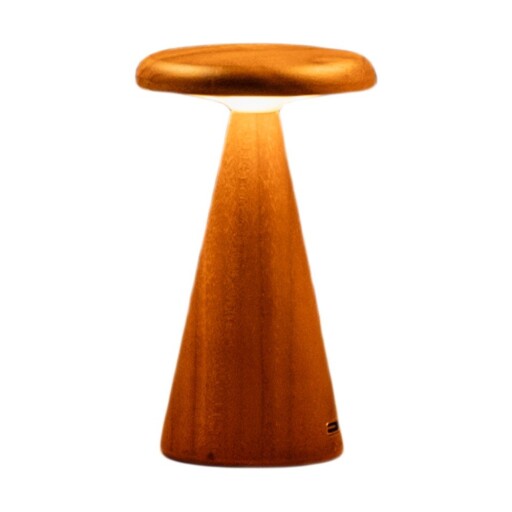 Veioză în culoare naturală LED cu abajur din lemn (înălțime 14 cm) Sylva – Gingko