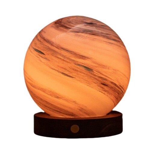 Veioză în culoare naturală închisă LED cu abajur din sticlă (înălțime 13 cm) Polar Cloud – Gingko