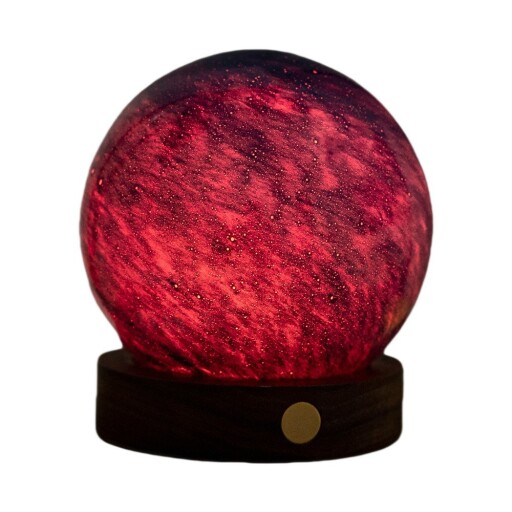 Veioză în culoare naturală închisă LED cu abajur din sticlă (înălțime 9 cm) Galaxy Breeze – Gingko