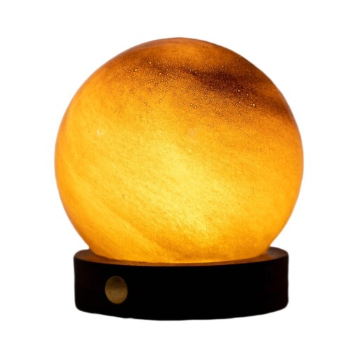 Veioză în culoare naturală închisă LED cu abajur din sticlă (înălțime 9 cm) Sand Storm – Gingko