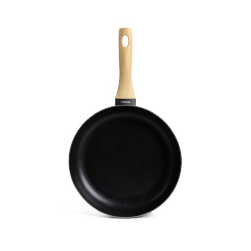 Tigaie B2 Albero Essentials, Homla, 28 cm, aluminiu/inox/plastic, negru/natur