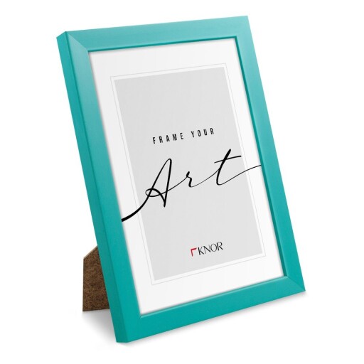 Ramă foto turcoaz cu picior de susținere/de agățat 12x17 cm – knor