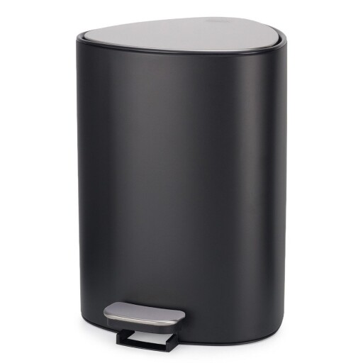 Coș de gunoi negru mat cu pedală din oțel 5 l EasyStore Luxe – Joseph Joseph