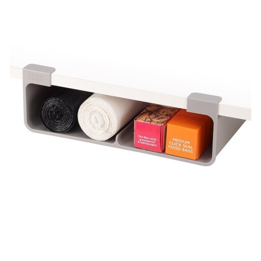 Dispenser pentru prosoape de bucătărie din hârtie și folie de aluminiu gri de agățat din plastic CupboardStore – Joseph Joseph