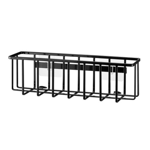 Suport pentru accesorii de spălat negru autoadeziv din metal Film Hook – YAMAZAKI
